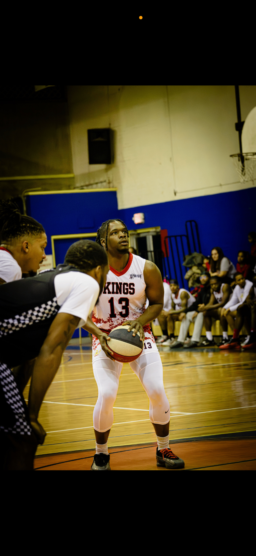 Marcus Hall #13 at the free-throw line