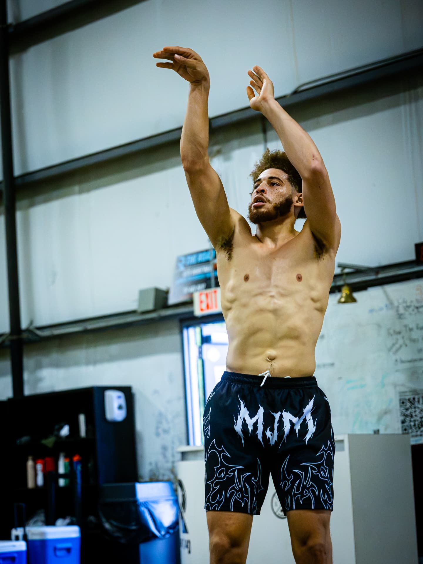 Kings player holding follow-through on a jumper