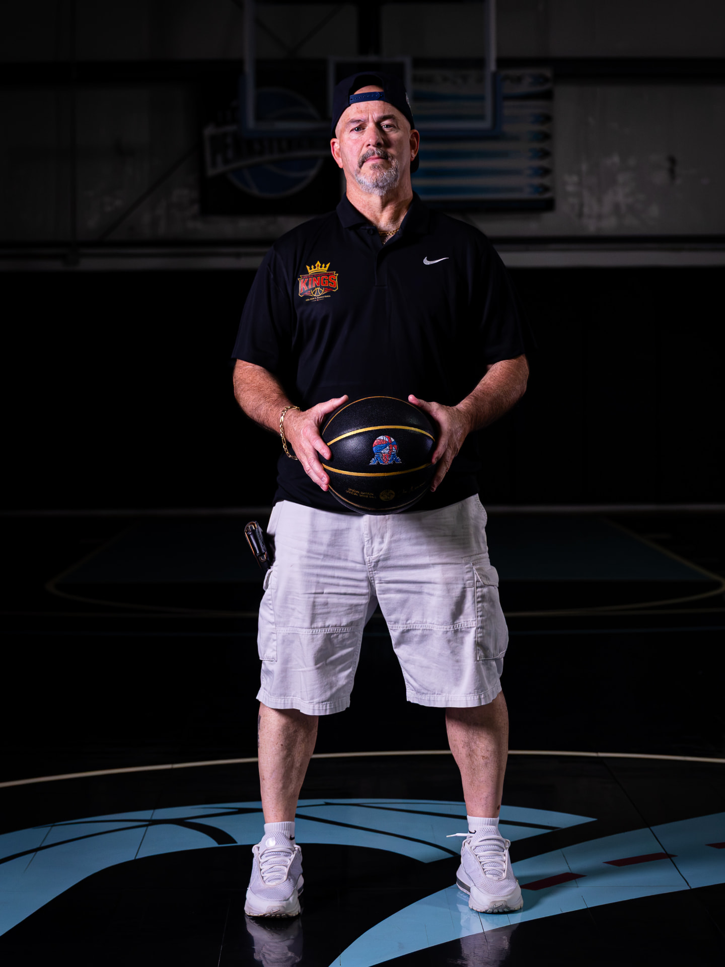 Ricci Magaro, owner of the Central Pennsylvania Kings, wearing a Kings cap